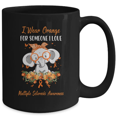 I Wear Orange For Multiple Sclerosis Awareness Ribbon Elephant Mug Coffee Mug | Teecentury.com