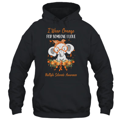 I Wear Orange For Multiple Sclerosis Awareness Ribbon Elephant T-Shirt & Hoodie | Teecentury.com