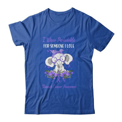 I Wear Periwinkle For Stomach Cancer Awareness Ribbon Elephant T-Shirt & Hoodie | Teecentury.com