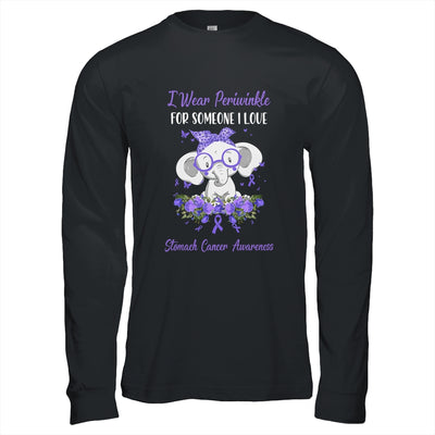 I Wear Periwinkle For Stomach Cancer Awareness Ribbon Elephant T-Shirt & Hoodie | Teecentury.com