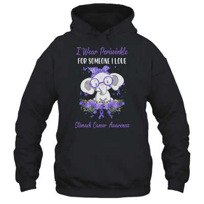 I Wear Periwinkle For Stomach Cancer Awareness Ribbon Elephant T-Shirt & Hoodie | Teecentury.com