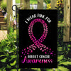 I Wear Pink For Breast Cancer Awareness Flag Survivor Ribbon Flag | Teecentury.com