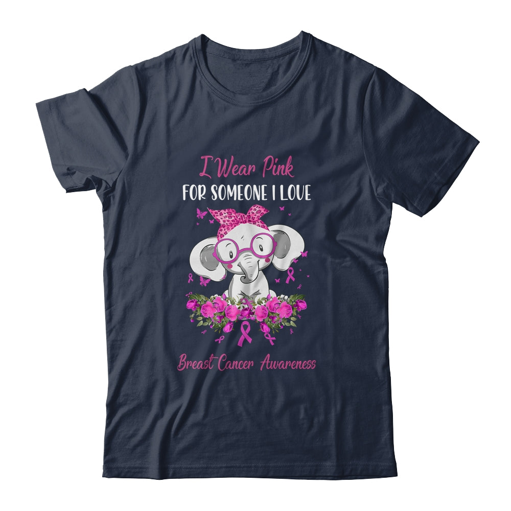 I Wear Pink For Breast Cancer Awareness Ribbon Elephant T-Shirt & Hoodie | Teecentury.com