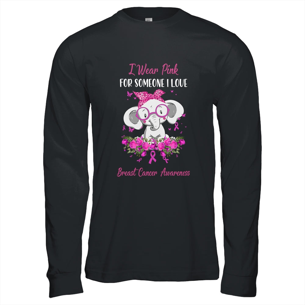 I Wear Pink For Breast Cancer Awareness Ribbon Elephant T-Shirt & Hoodie | Teecentury.com