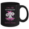 I Wear Pink For Breast Cancer Awareness Ribbon Elephant Mug Coffee Mug | Teecentury.com