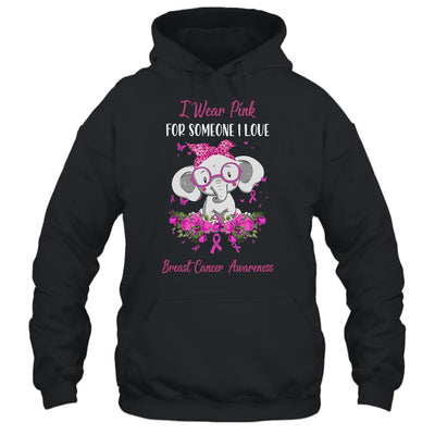 I Wear Pink For Breast Cancer Awareness Ribbon Elephant T-Shirt & Hoodie | Teecentury.com
