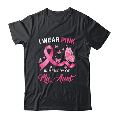 I Wear Pink In Memory Of My Aunt Breast Cancer Awareness Butterflies T-Shirt & Hoodie | Teecentury.com