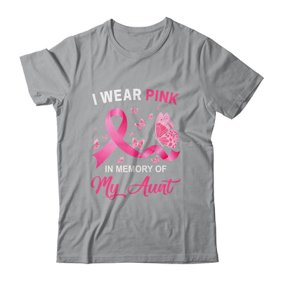 I Wear Pink In Memory Of My Aunt Breast Cancer Awareness Butterflies T-Shirt & Hoodie | Teecentury.com