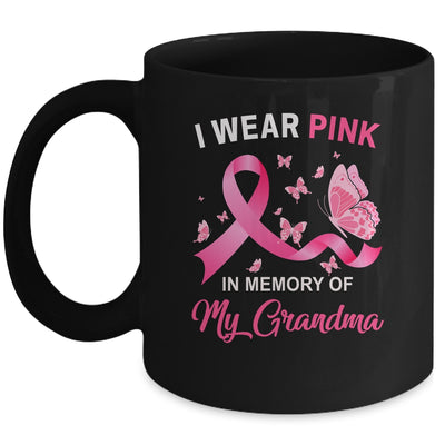 I Wear Pink In Memory Of My Grandma Breast Cancer Awareness Mug Coffee Mug | Teecentury.com