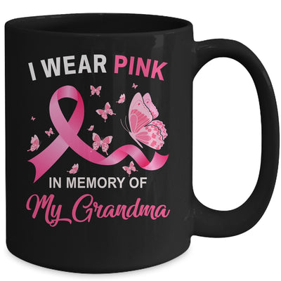 I Wear Pink In Memory Of My Grandma Breast Cancer Awareness Mug Coffee Mug | Teecentury.com