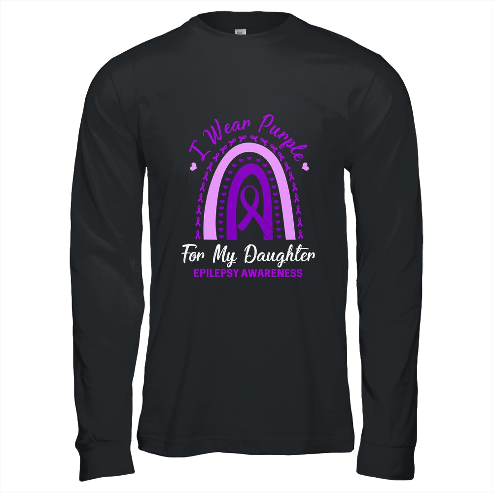 I Wear Purple Daughter Epilepsy Awareness Rainbow Mom Dad T-Shirt & Hoodie | Teecentury.com