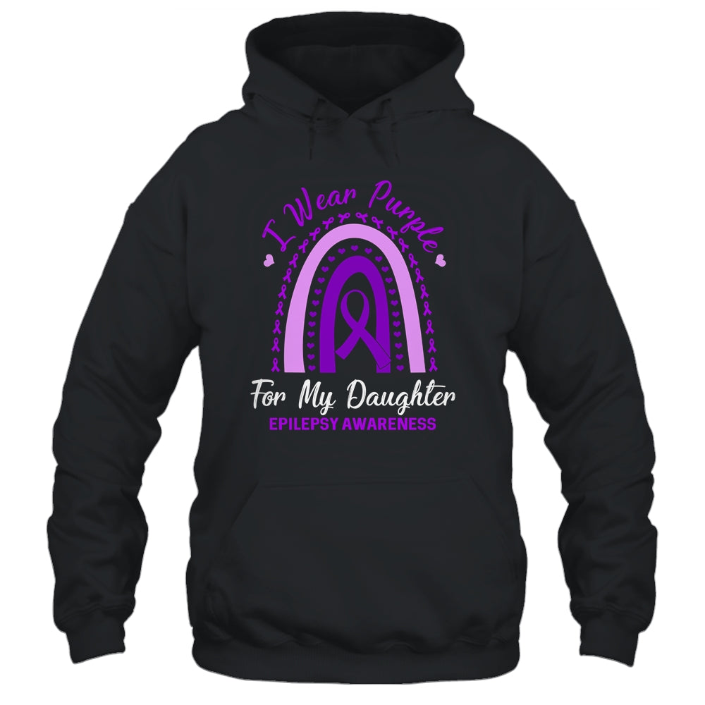 I Wear Purple Daughter Epilepsy Awareness Rainbow Mom Dad T-Shirt & Hoodie | Teecentury.com