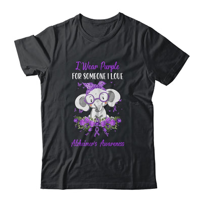 I Wear Purple For Alzheimer's Awareness Ribbon Elephant T-Shirt & Hoodie | Teecentury.com