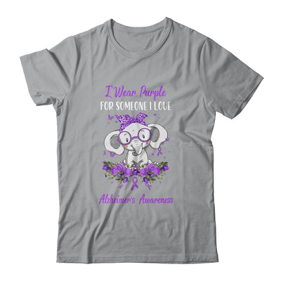 I Wear Purple For Alzheimer's Awareness Ribbon Elephant T-Shirt & Hoodie | Teecentury.com