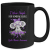I Wear Purple For Cystic Fibrosis Awareness Ribbon Elephant Mug Coffee Mug | Teecentury.com