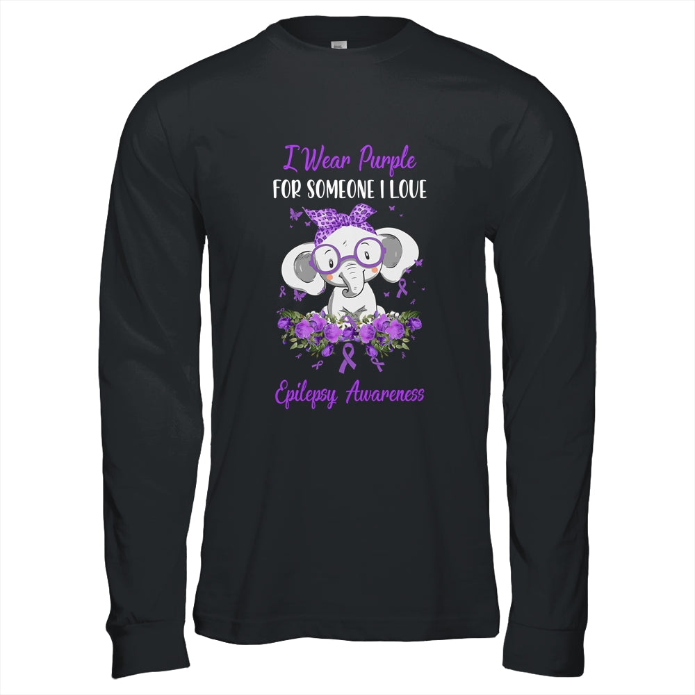 I Wear Purple For Epilepsy Awareness Ribbon Elephant T-Shirt & Hoodie | Teecentury.com