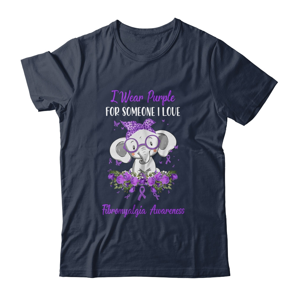I Wear Purple For Fibromyalgia Awareness Ribbon Elephant T-Shirt & Hoodie | Teecentury.com