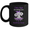 I Wear Purple For Pancreatic Cancer Awareness Ribbon Elephant Mug Coffee Mug | Teecentury.com