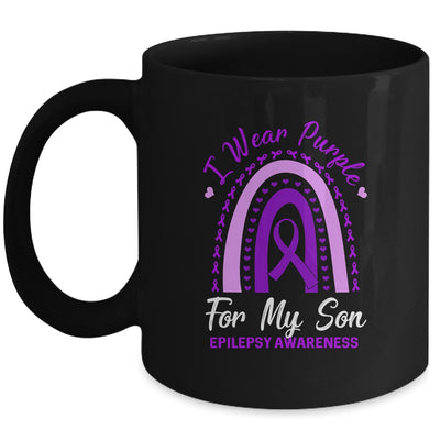 I Wear Purple Son Epilepsy Awareness Rainbow Mom Dad Mug Coffee Mug | Teecentury.com