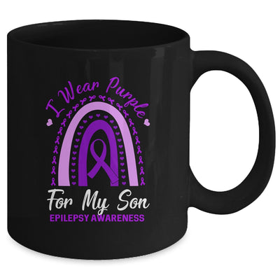 I Wear Purple Son Epilepsy Awareness Rainbow Mom Dad Mug Coffee Mug | Teecentury.com