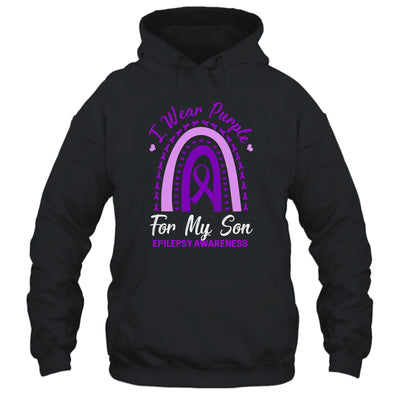 I Wear Purple Son Epilepsy Awareness Rainbow Mom Dad T-Shirt & Hoodie | Teecentury.com