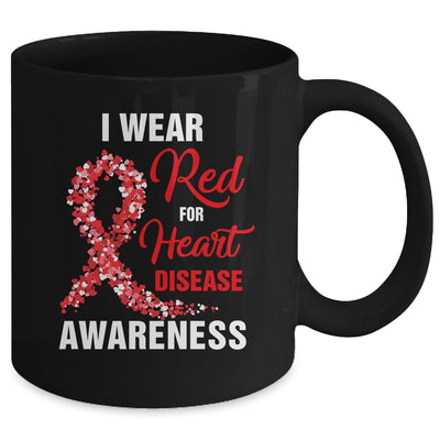 I Wear Red For Heart Disease Awareness Month In February Mug | teecentury