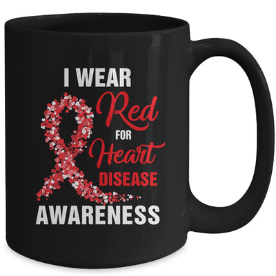 I Wear Red For Heart Disease Awareness Month In February Mug | teecentury