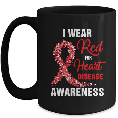 I Wear Red For Heart Disease Awareness Month In February Mug | teecentury