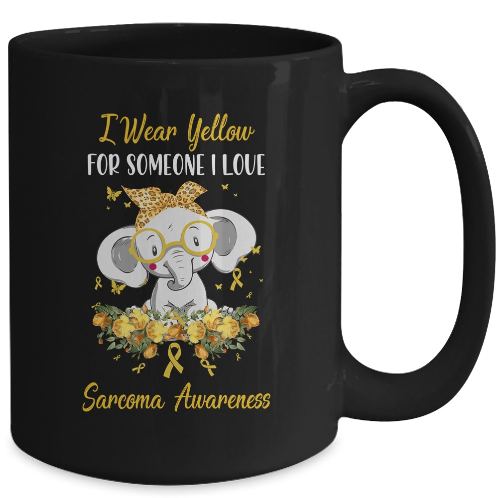 I Wear Yellow For Sarcoma Awareness Ribbon Elephant Mug Coffee Mug | Teecentury.com