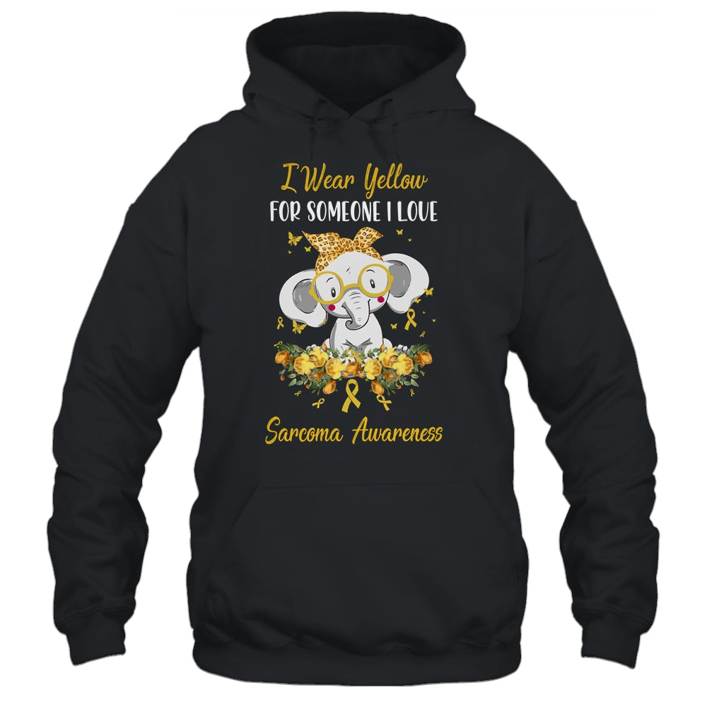 I Wear Yellow For Sarcoma Awareness Ribbon Elephant T-Shirt & Hoodie | Teecentury.com