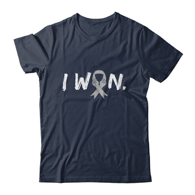 I Won Survivor Brain Cancer Awareness Warrior Grey Ribbon Shirt & Hoodie | teecentury