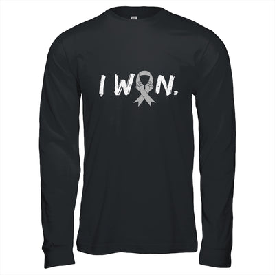 I Won Survivor Brain Cancer Awareness Warrior Grey Ribbon Shirt & Hoodie | teecentury