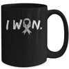 I Won Survivor Brain Cancer Awareness Warrior Grey Ribbon Mug | teecentury