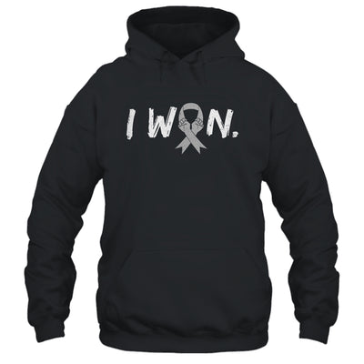 I Won Survivor Brain Cancer Awareness Warrior Grey Ribbon Shirt & Hoodie | teecentury