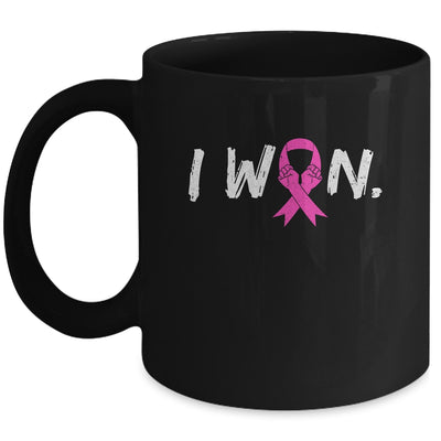 I Won Survivor Breast Cancer Awareness Warrior Pink Ribbon Mug | teecentury