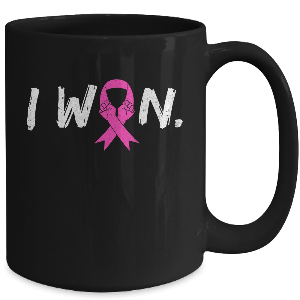 I Won Survivor Breast Cancer Awareness Warrior Pink Ribbon Mug | teecentury