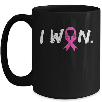 I Won Survivor Breast Cancer Awareness Warrior Pink Ribbon Mug | teecentury