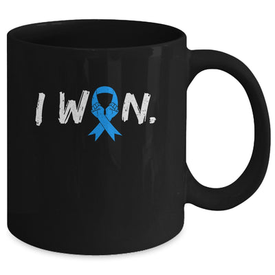 I Won Survivor Diabetes Awareness Warrior Blue Ribbon Mug | teecentury