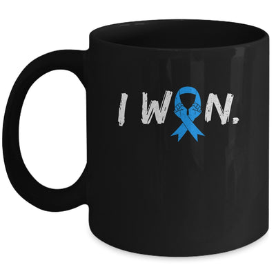 I Won Survivor Diabetes Awareness Warrior Blue Ribbon Mug | teecentury