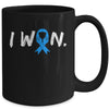 I Won Survivor Diabetes Awareness Warrior Blue Ribbon Mug | teecentury