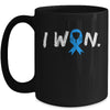 I Won Survivor Diabetes Awareness Warrior Blue Ribbon Mug | teecentury