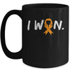 I Won Survivor Leukemia MS Awareness Warrior Orange Ribbon Mug | teecentury