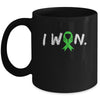 I Won Survivor Lymphoma Awareness Warrior Green Ribbon Mug | teecentury