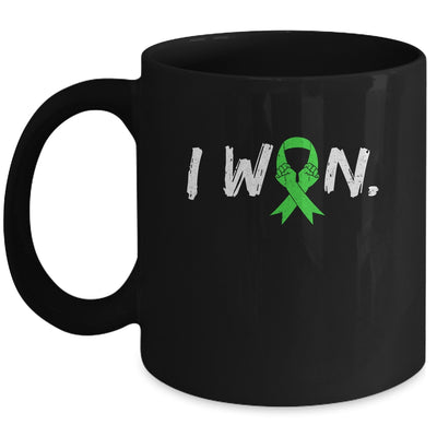 I Won Survivor Lymphoma Awareness Warrior Green Ribbon Mug | teecentury