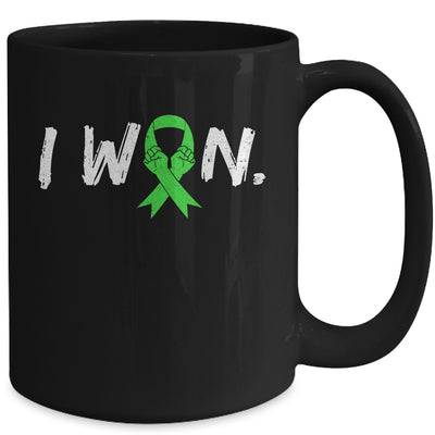 I Won Survivor Lymphoma Awareness Warrior Green Ribbon Mug | teecentury