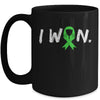 I Won Survivor Lymphoma Awareness Warrior Green Ribbon Mug | teecentury