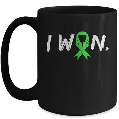 I Won Survivor Lymphoma Awareness Warrior Green Ribbon Mug | teecentury