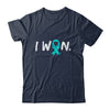 I Won Survivor Ovarian Cancer Awareness Warrior Teal Ribbon Shirt & Hoodie | teecentury