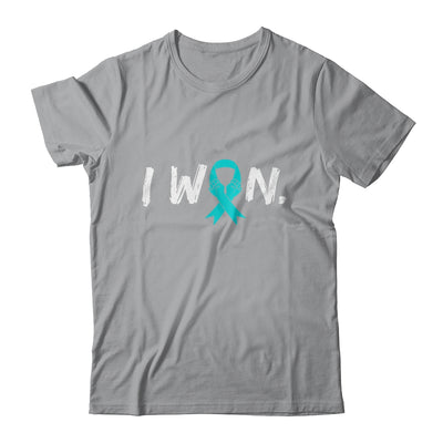 I Won Survivor Ovarian Cancer Awareness Warrior Teal Ribbon Shirt & Hoodie | teecentury