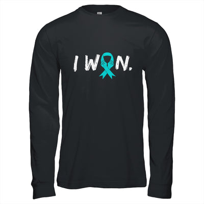 I Won Survivor Ovarian Cancer Awareness Warrior Teal Ribbon Shirt & Hoodie | teecentury